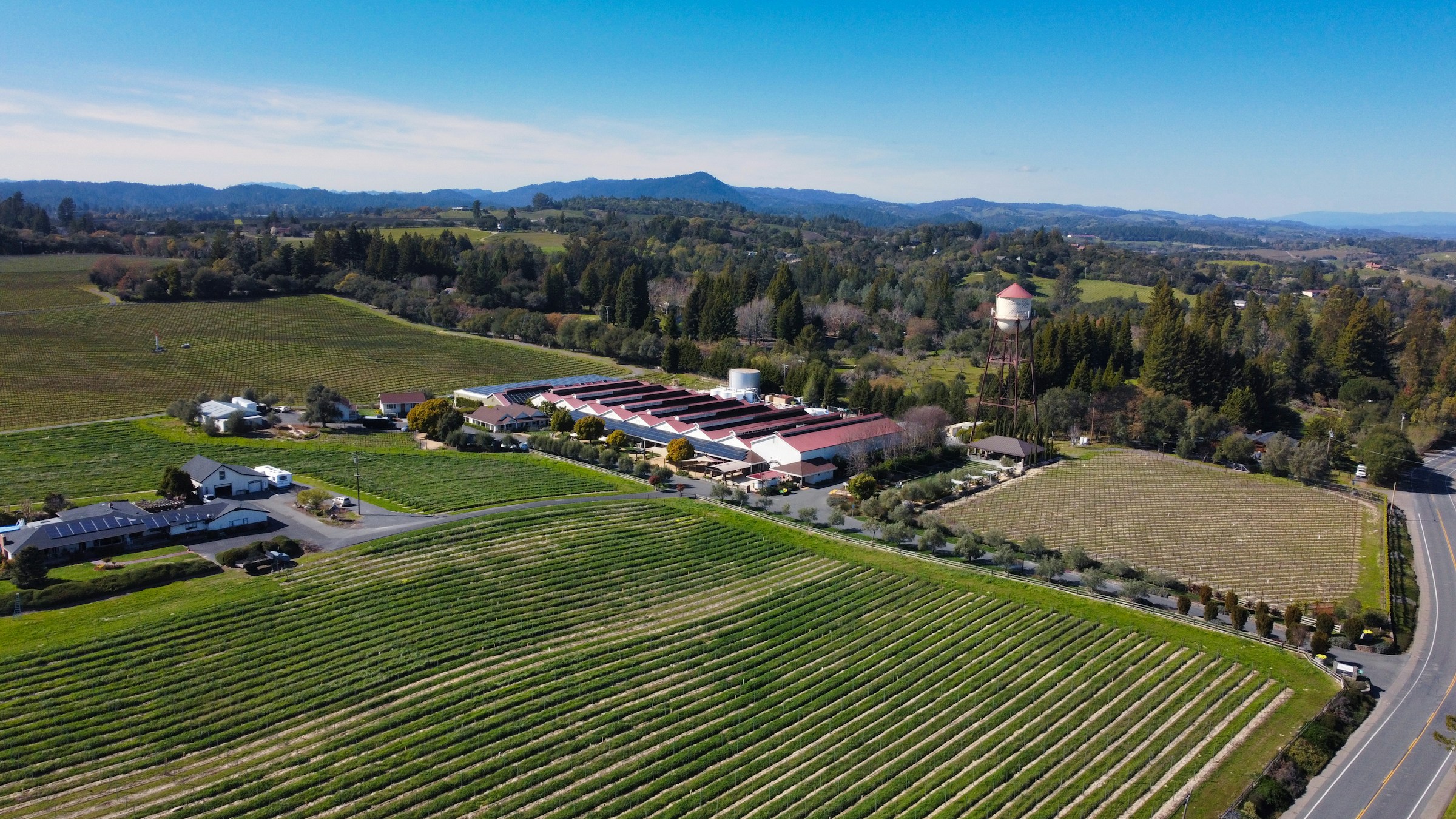 Vineyard operations, rows tracked section by section
